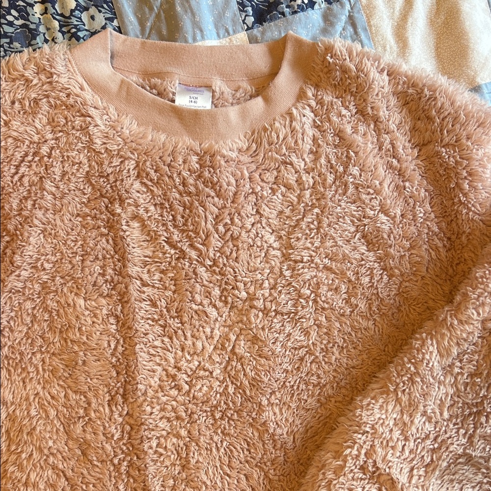 Blush pink fuzzy sweatshirt